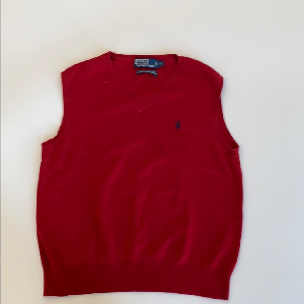 Red Pima Cotton Sweater Vest